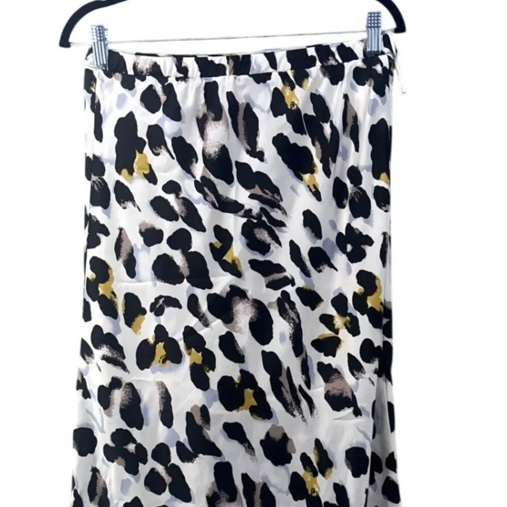 White Leopard‎ Midi Skirt Large